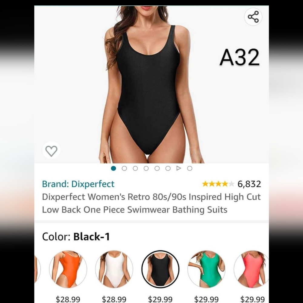 Women's Dixieperfect Black One Piece Swimsuit XXL A55